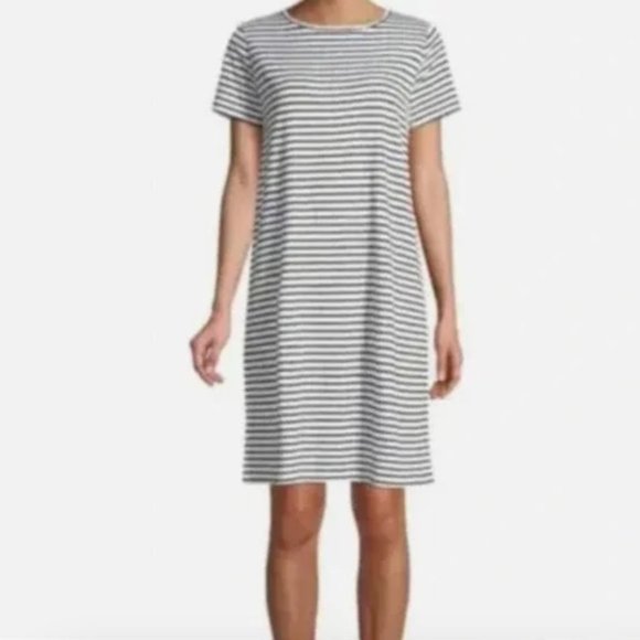 Eileen Fisher Dresses & Skirts - Eileen Fisher Striped 100% Organic Linen Short Sleeve Dress